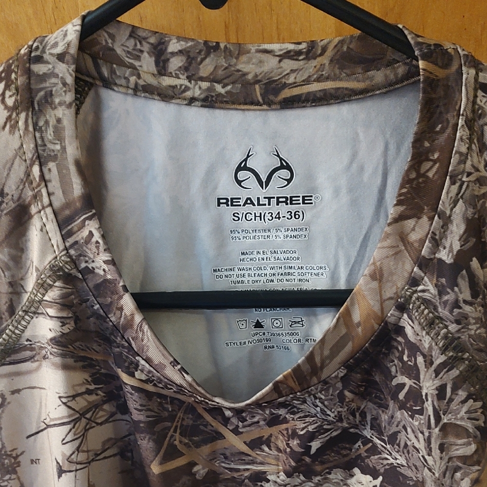 Realtree Mens Small Long Sleeve Camo Tee